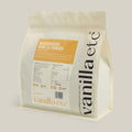 Bag of vanilla powder with 'vanilla etc' branding on a light background